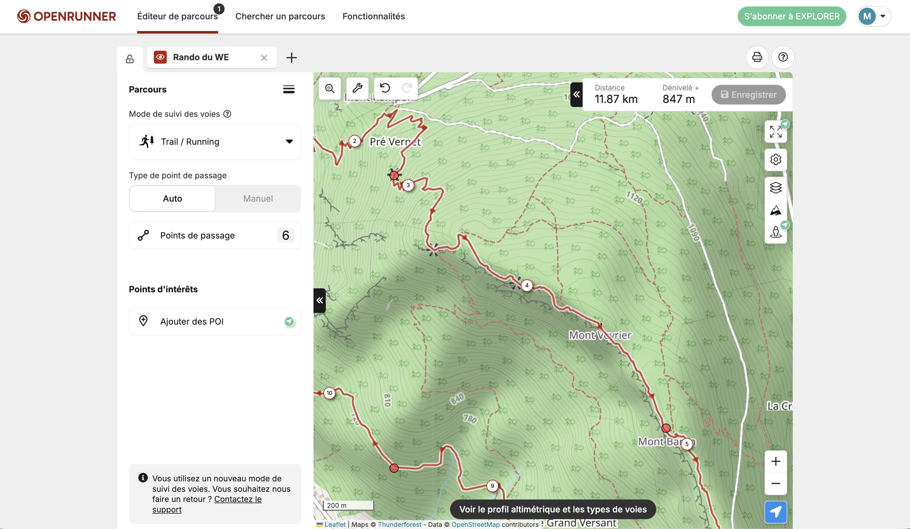 Toutes les fonctionnalités d'OpenRunner